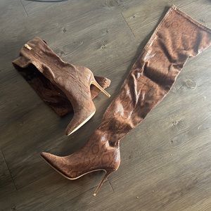 So Totally Over It Heeled Boots- Brown